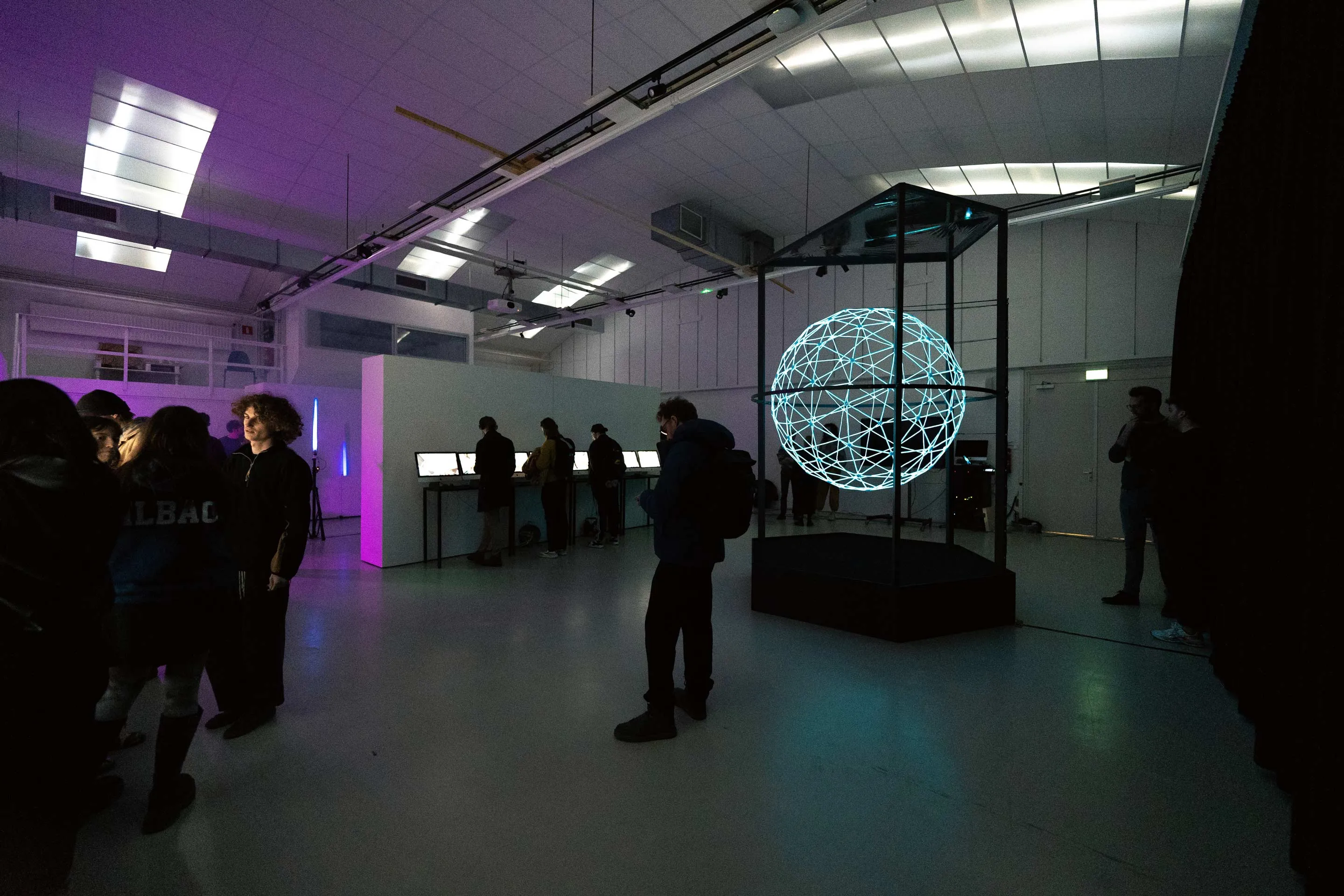 Interactive installation, design art technology, free standing, colossal, 8K, hyper realistic, photography