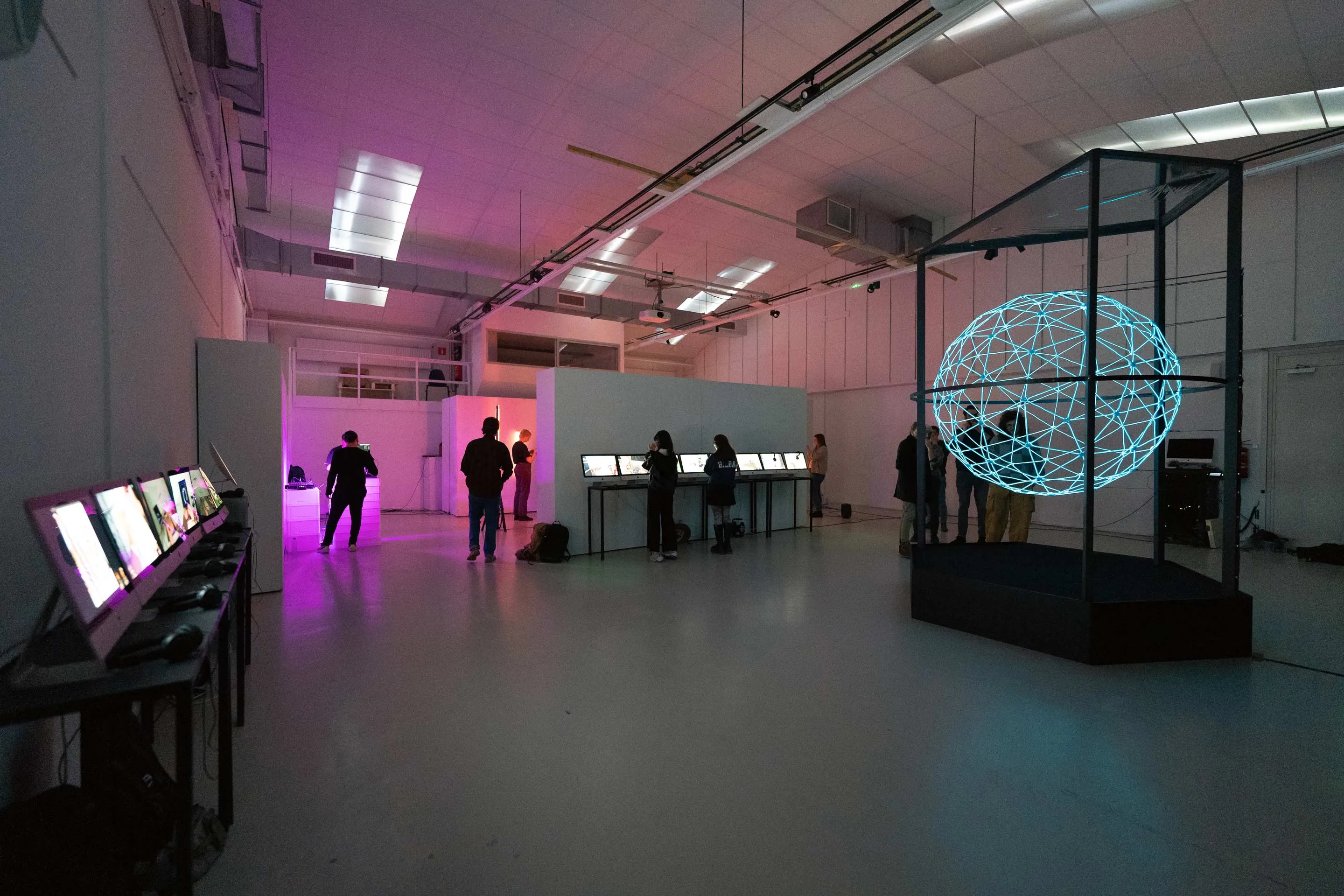 Interactive installation, design art technology, free standing, colossal, 8K, hyper realistic, photography