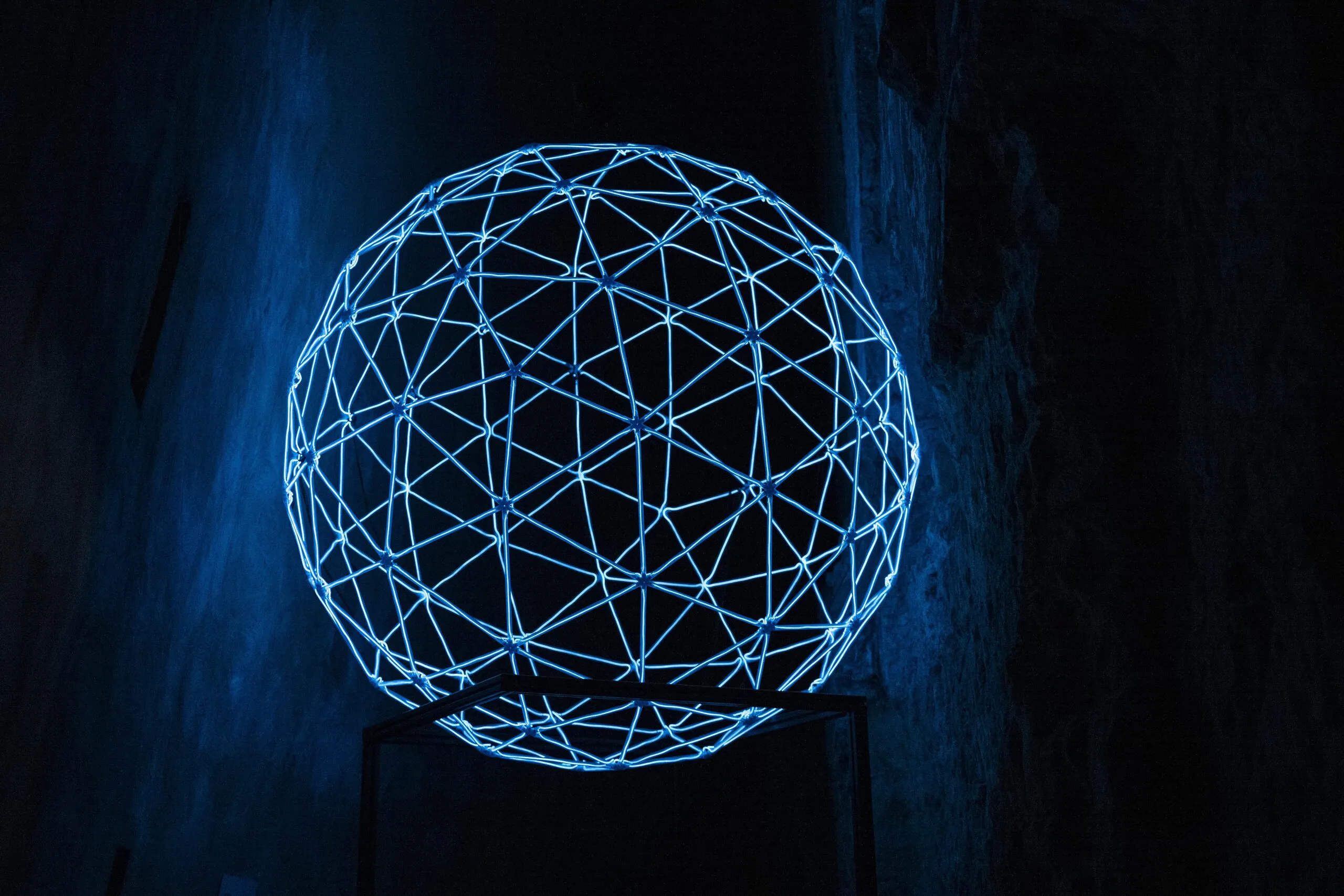 Interactive installation, design art technology, free standing, colossal, 8K, hyper realistic, photography